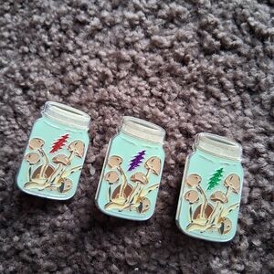 Mushroom Jar Enamel Pins